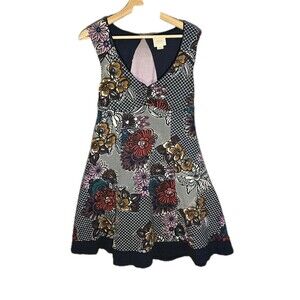 Maeve Anthropologie Boho Floral Cutout Back Fit & Flare Mini Dress Women’s S